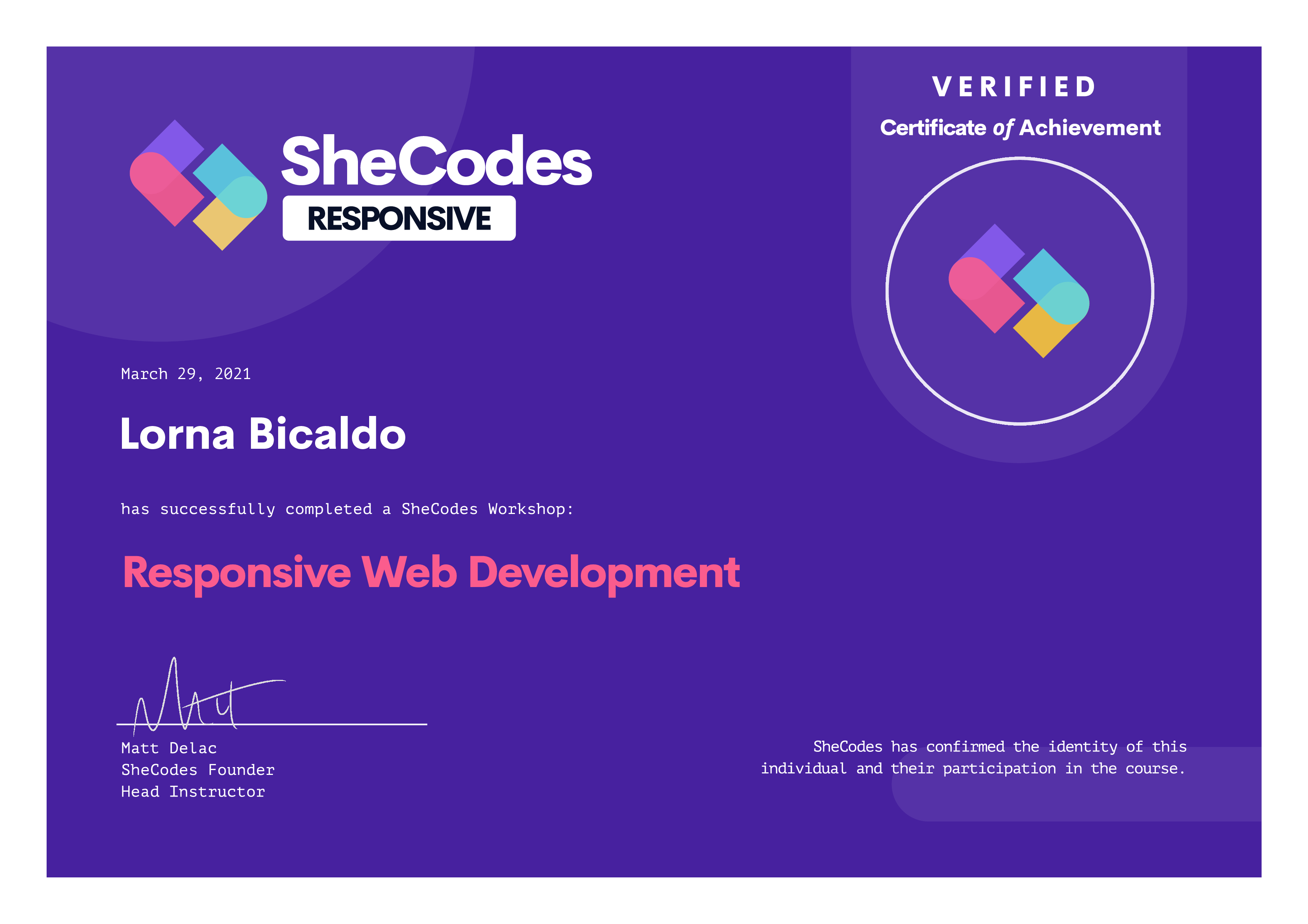 Responsive Web Development Certificate